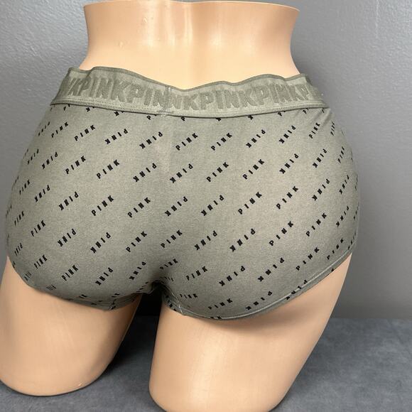 Pink Victoria's Secret Boyshort Boxer 2018 Medium Olive Green Panties Panty New - Picture 6 of 10